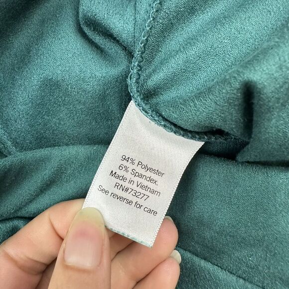 NWT SO High Rise Pull-On Flare Leg Pants Emerald Green Juniors XS Stretch $44 - Picture 6 of 9